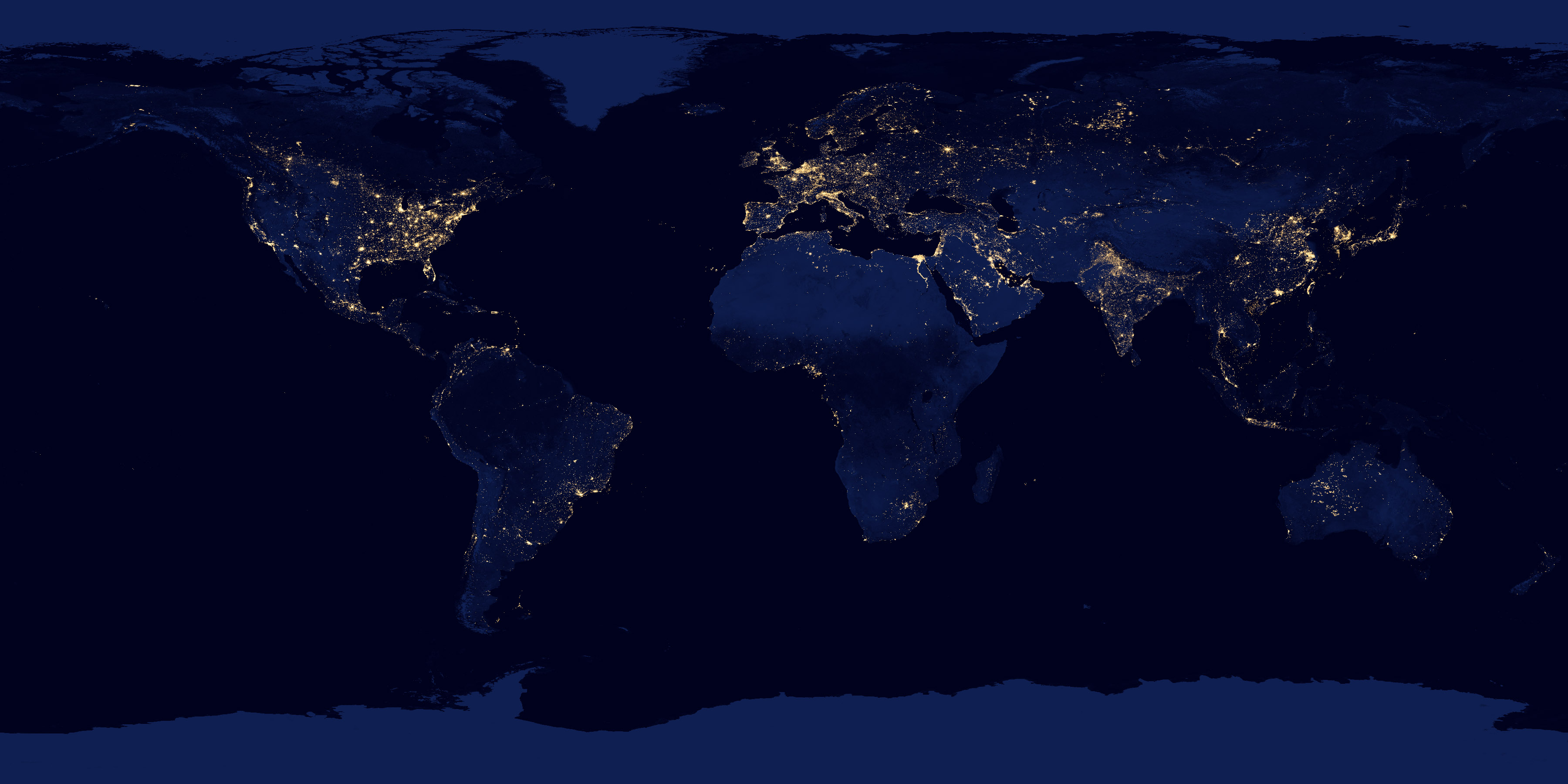 Mapa mundial nocturno